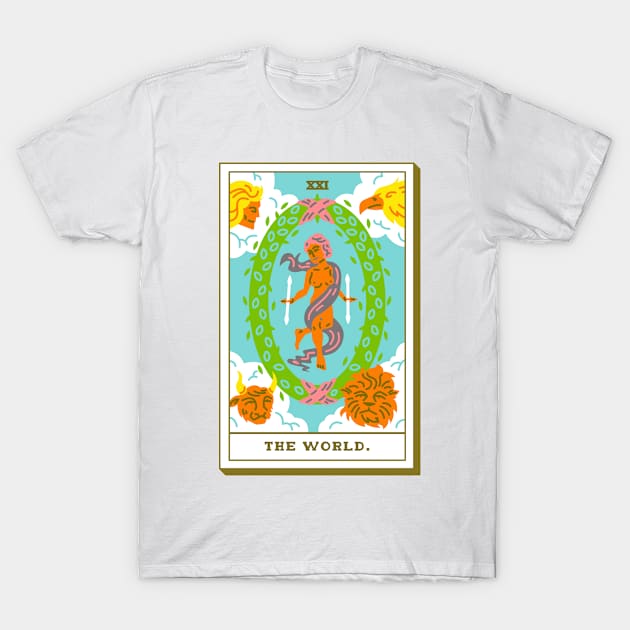 XXI - The World - Tarot Card T-Shirt by Joe Gottli